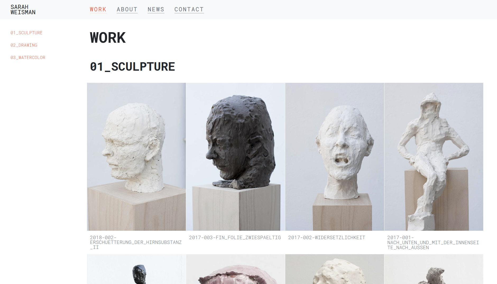 Screenshot der Webseite von Sarah Weisman